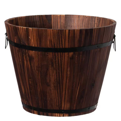 Rustic wooden whiskey barrel - wooden,